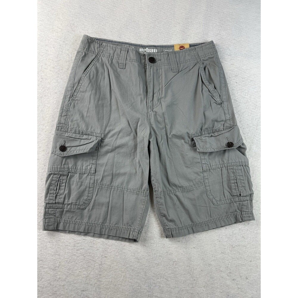 Urban Pipeline Men’s 32” Canvas Gray Cargo Shorts NWT